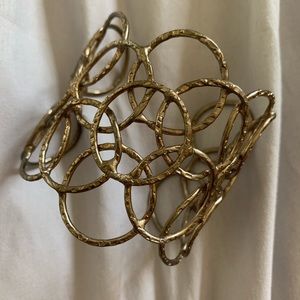 Earthbound Spiral Geometric Bronze Cuff Bracelet
